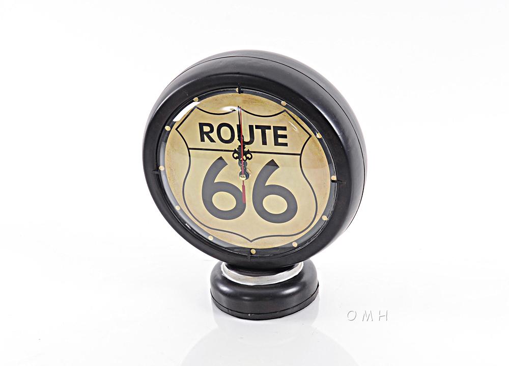 Black Gasoline 66 Gas Pump Clock