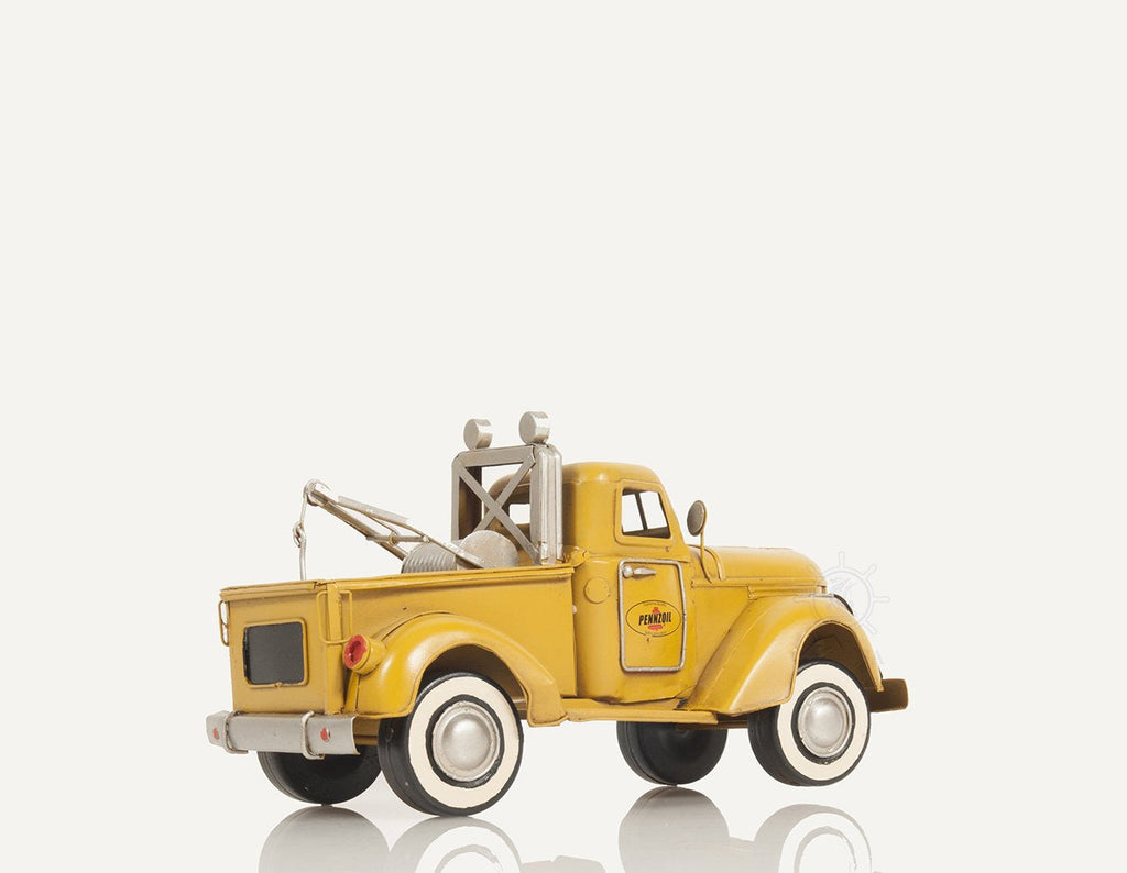 1926 Pennzoil Tow Truck Yellow Metal Handmade