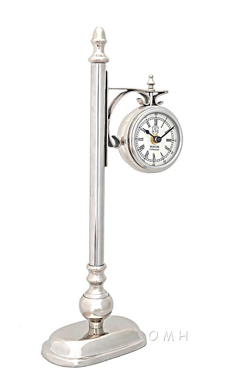 Brass/ Alum. Lamp Post Clock One Sided