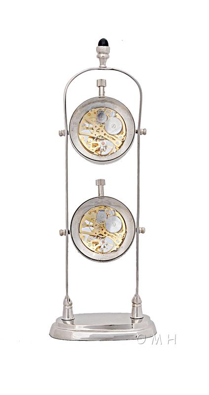 Brass See Thru Clock Double