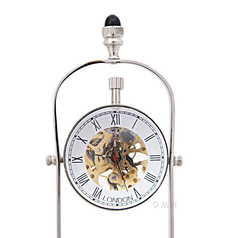 Brass See Thru Clock Double