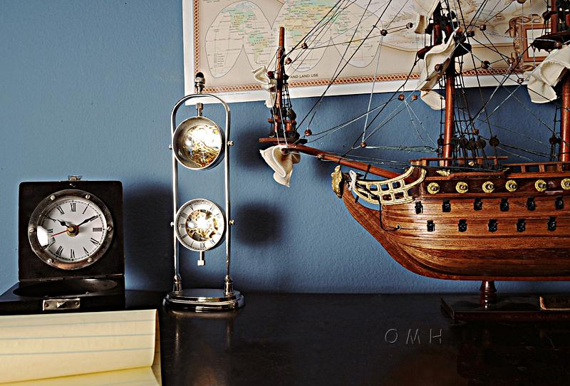Brass See Thru Clock Double