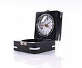 Brass Compass & Clock W/Wooden Case