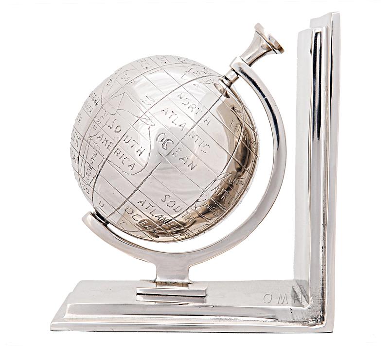 Alum Globe Bookend Set Of Two
