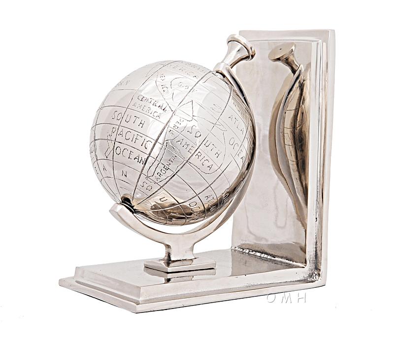 Alum Globe Bookend Set Of Two