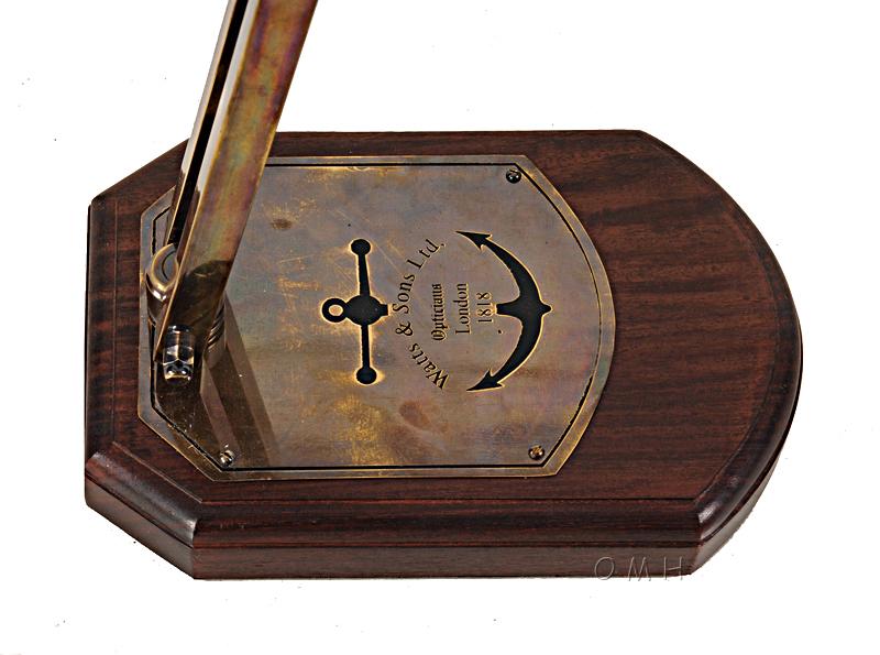 Brass Big Magnifier Glass W/ Wooden Base