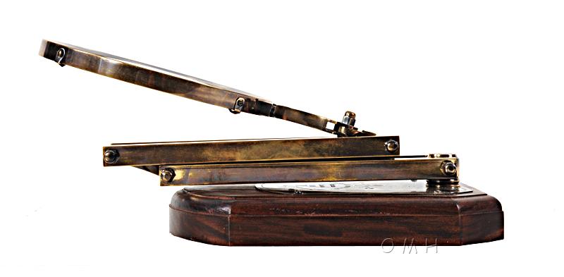 Brass Big Magnifier Glass W/ Wooden Base