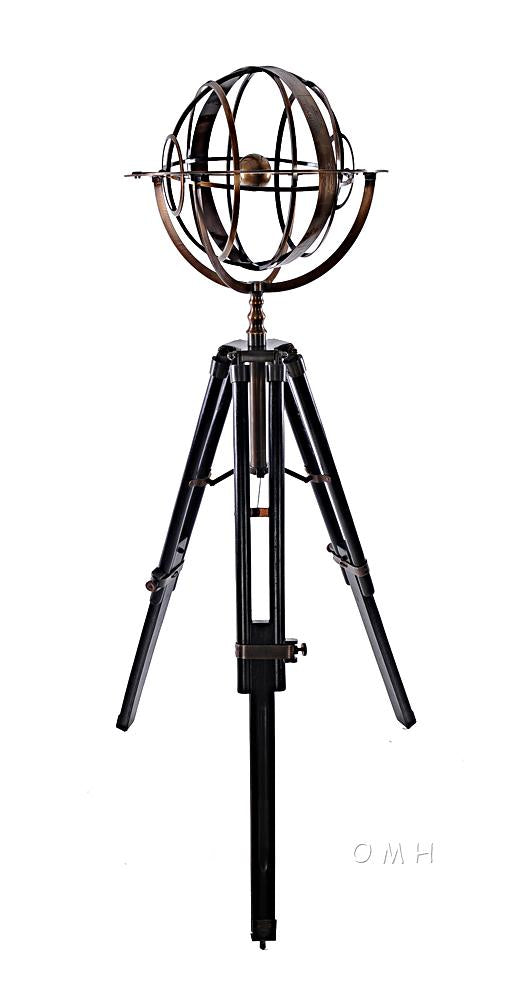 Brass Armillary With Wood Stand