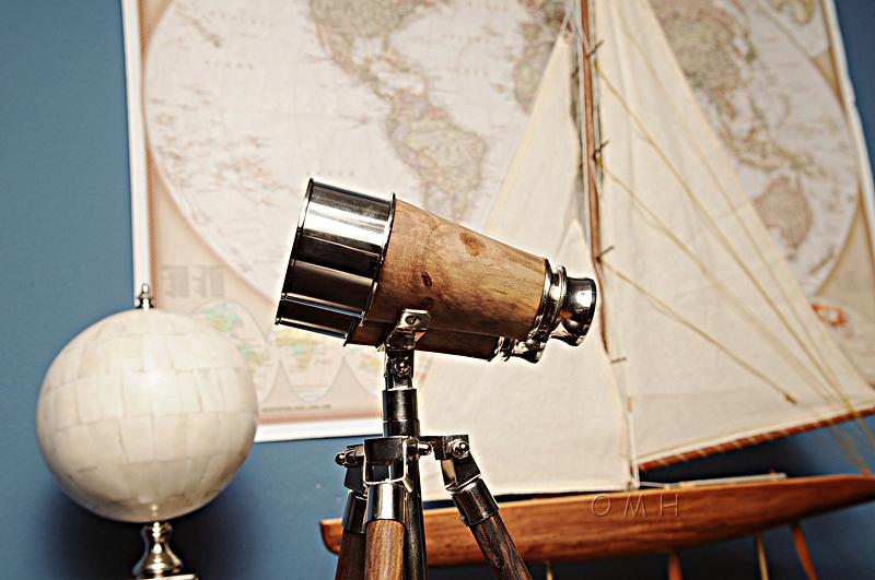 Brass Binocular On Stand