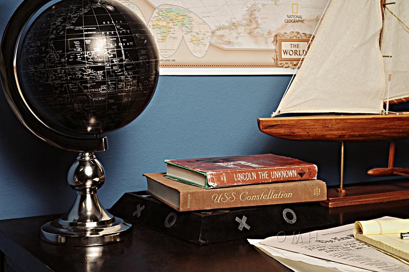 Airplane On Globe W Brass Stand