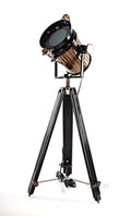 Alum/Steel Spot Light Wood Stand Textured Glass