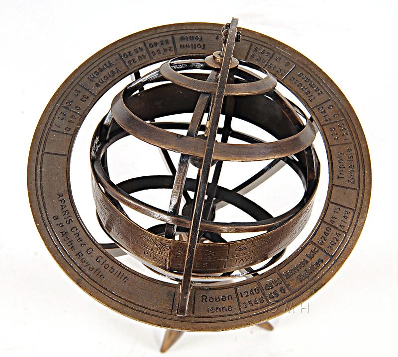 Brass Armillary On Horn Stand