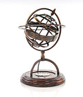 Brass Armillary With Compass On Wood Base