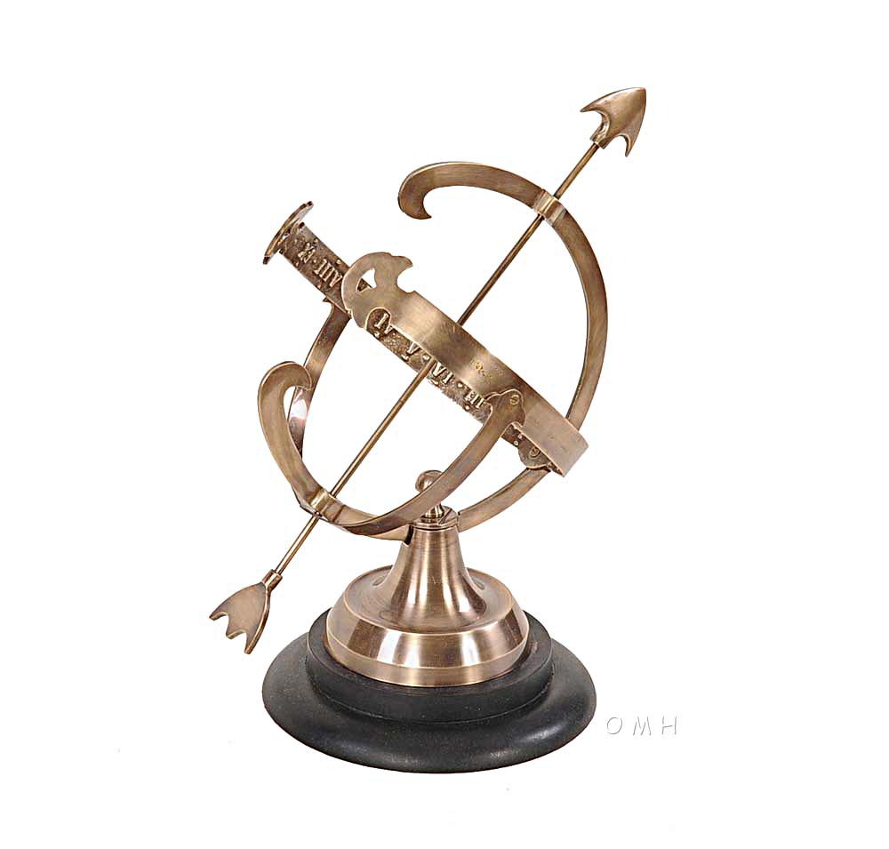 Brass Armillary On Wooden Base
