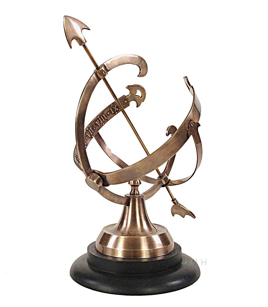 Brass Armillary On Wooden Base