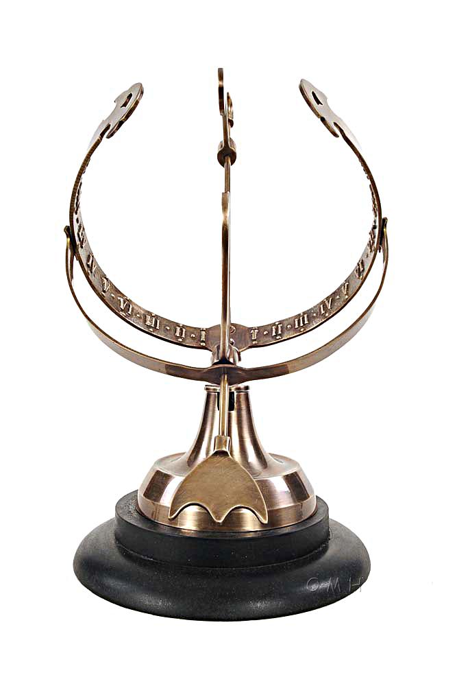 Brass Armillary On Wooden Base