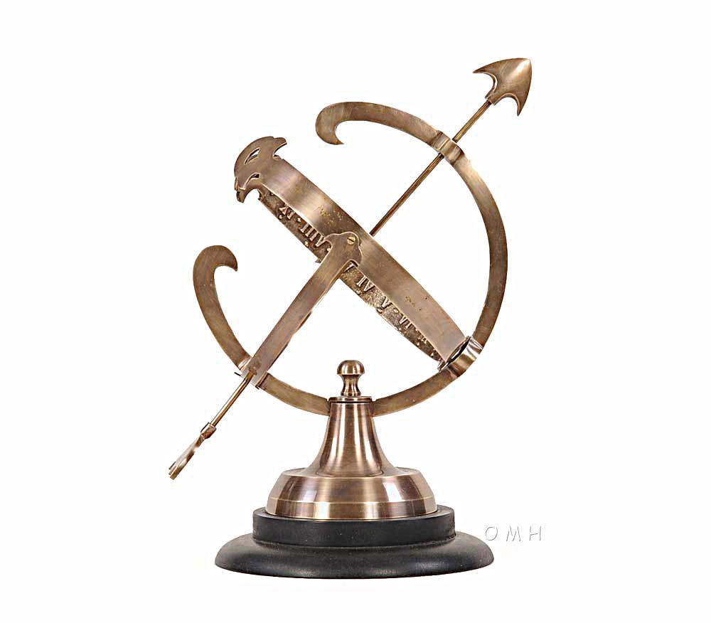 Brass Armillary On Wooden Base