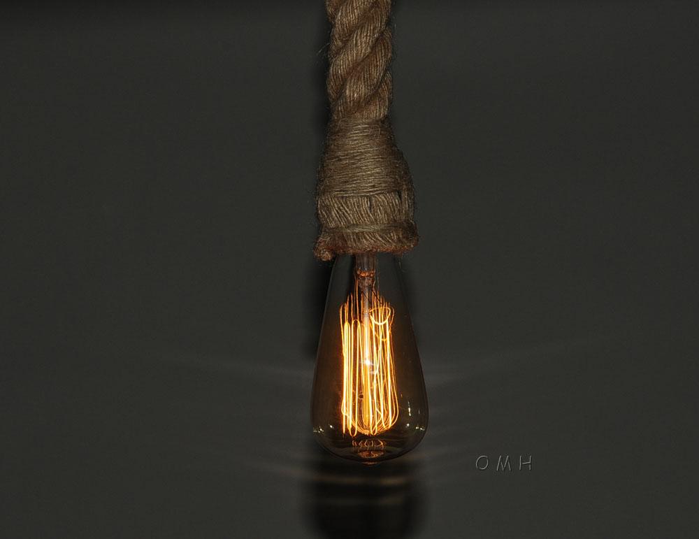 Rope Pendant Lamp - Single Bulb