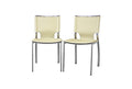 Baxton Studio Montclare Ivory Leather Modern Dining Chair (Set of 2)