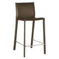 Baxton Studio Crawford Brown Leather Counter Height Stool (Set of 2)