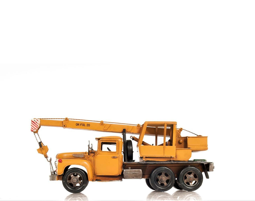 Metal Handmade Tin Crane Truck Model