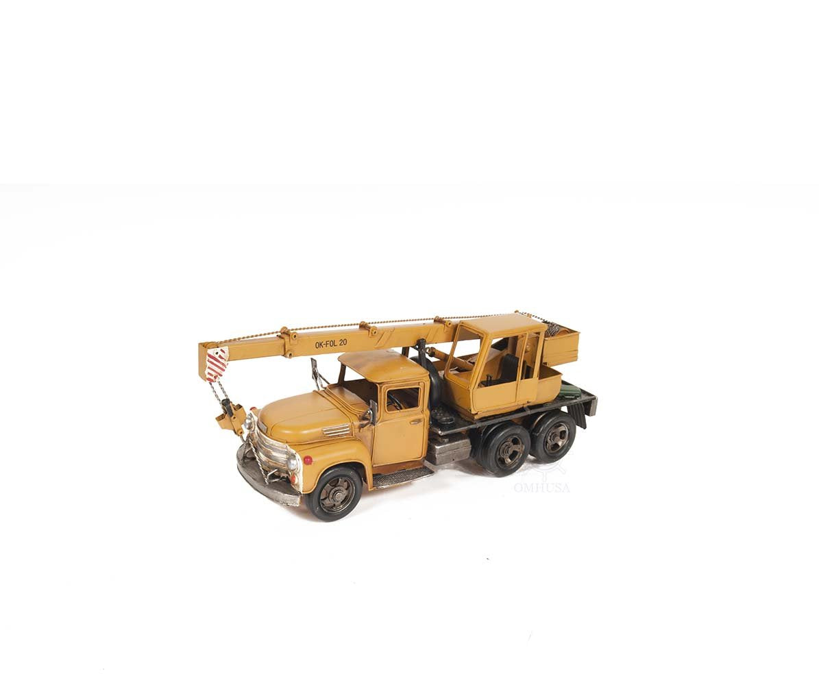 Metal Handmade Tin Crane Truck Model