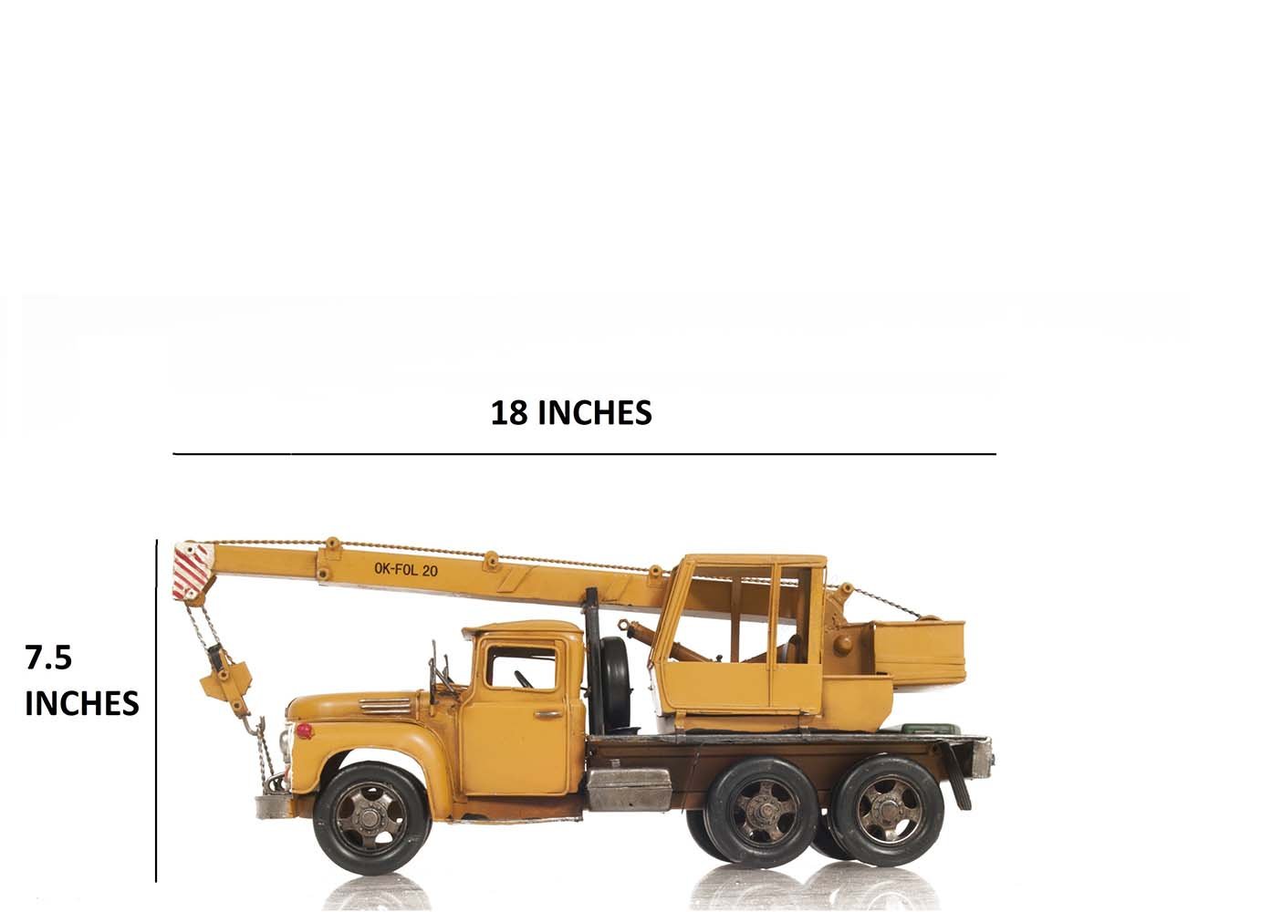 Metal Handmade Tin Crane Truck Model