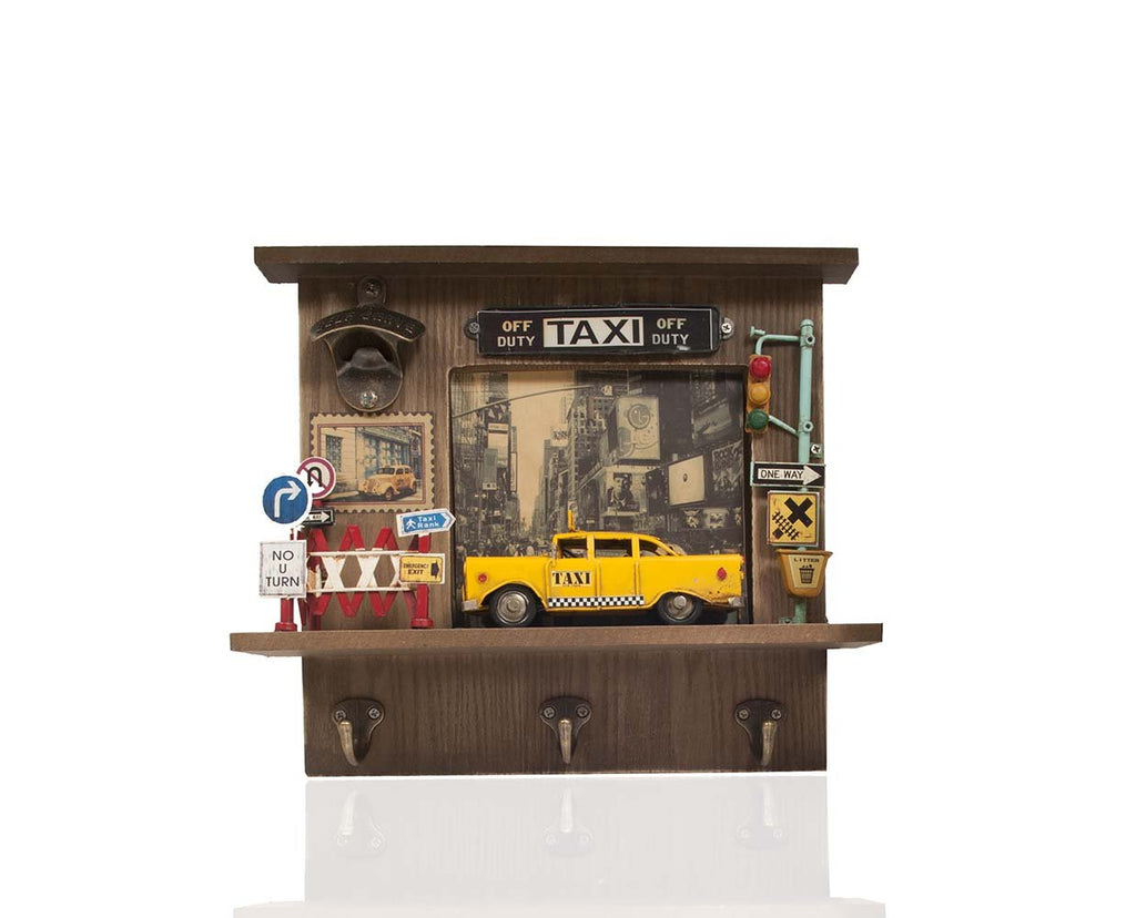 Vintage New York City Checker Taxi Shadow Box