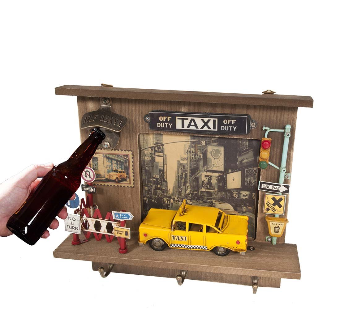 Vintage New York City Checker Taxi Shadow Box