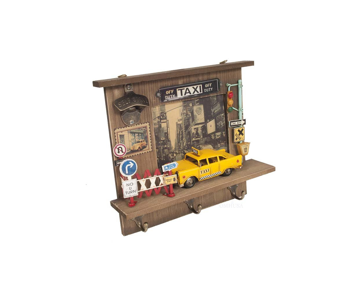 Vintage New York City Checker Taxi Shadow Box