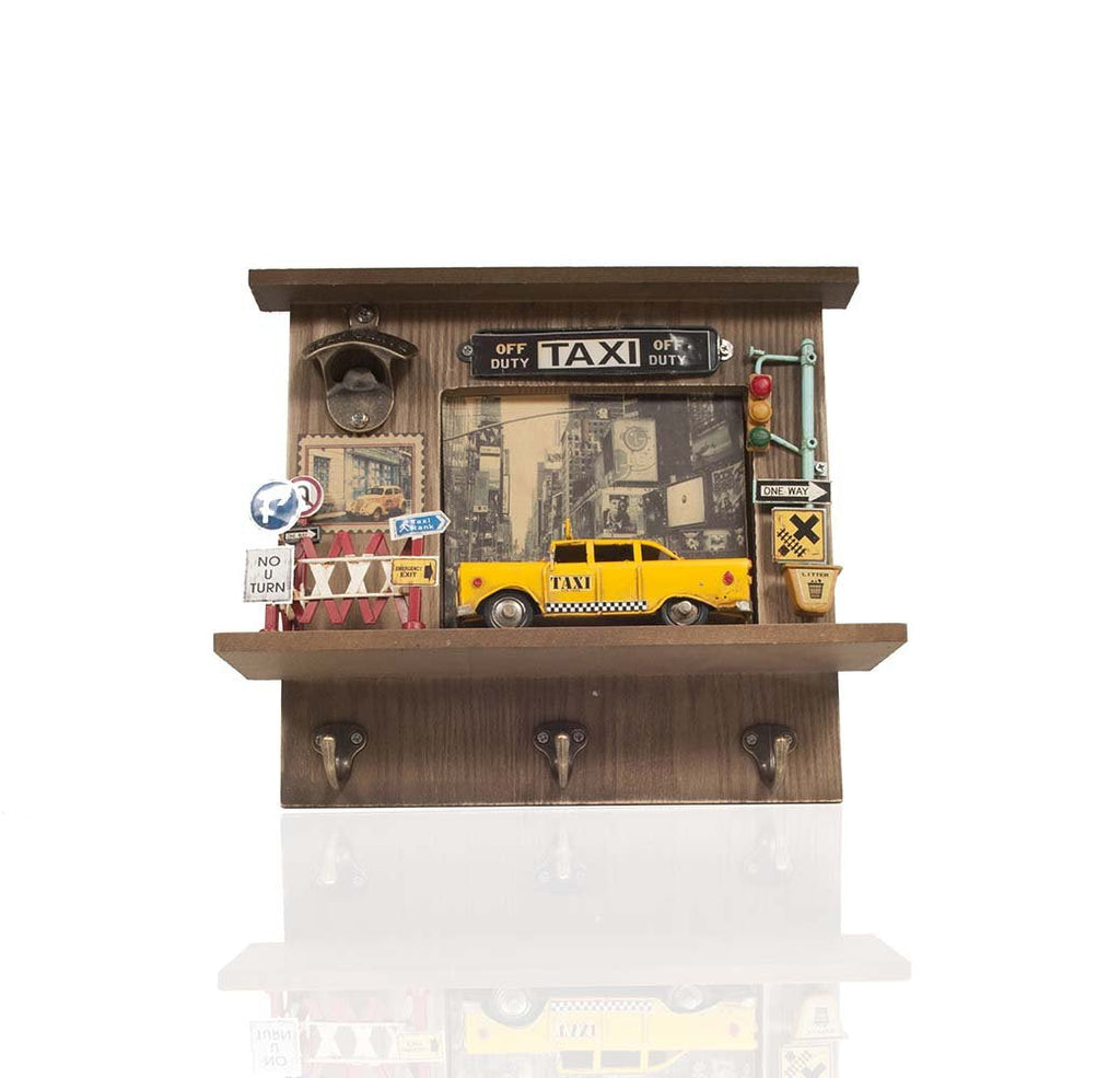 Vintage New York City Checker Taxi Shadow Box