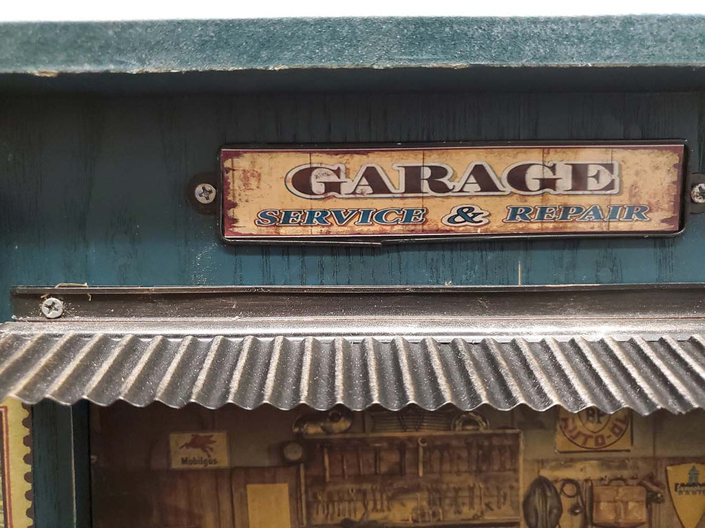 Vintage Harley Motorcycle Shadow Box on Wood Frame
