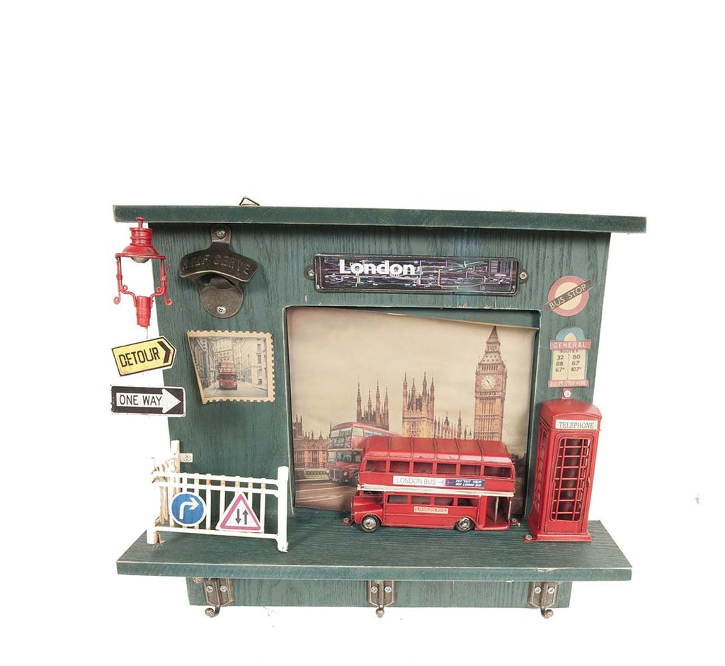 Vintage Double Decker London Bus Shadow Box