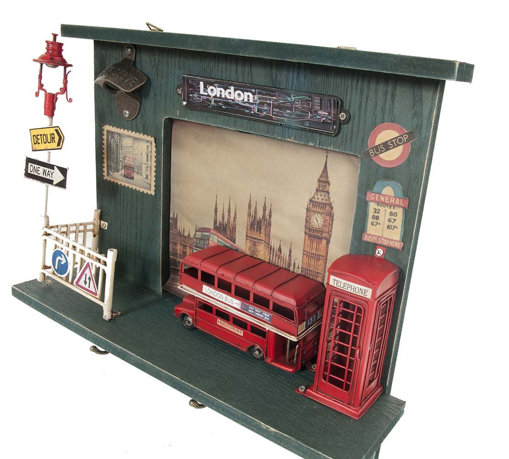Vintage Double Decker London Bus Shadow Box