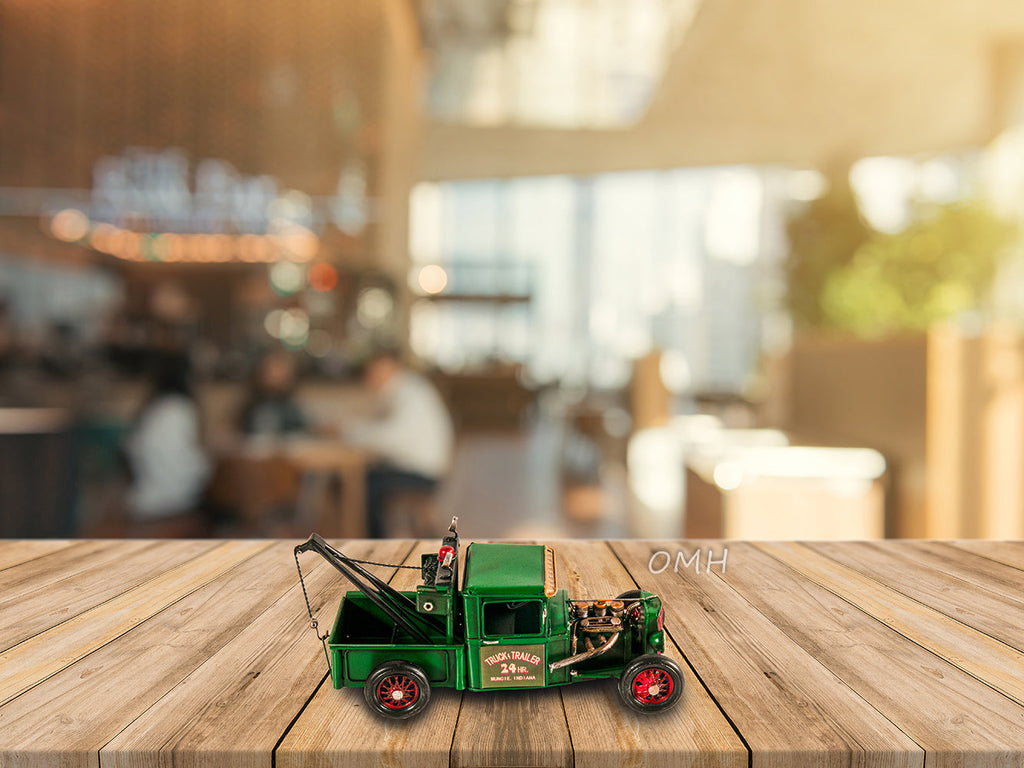 Handmade Vintage Tow Truck Model