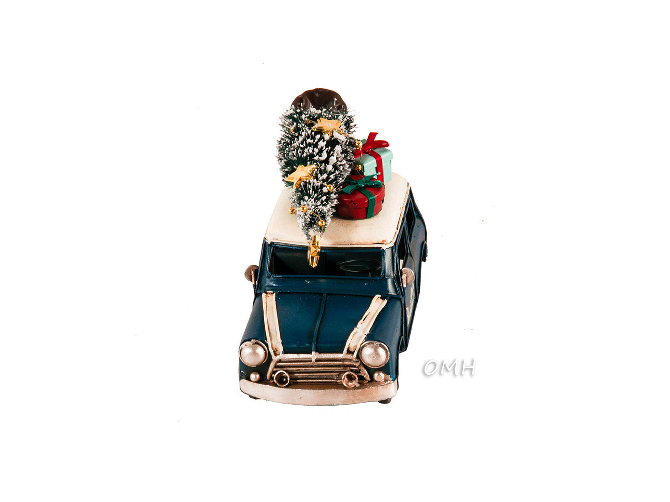 Handmade 1960s Mini Cooper Christmas Car Model Set of 2