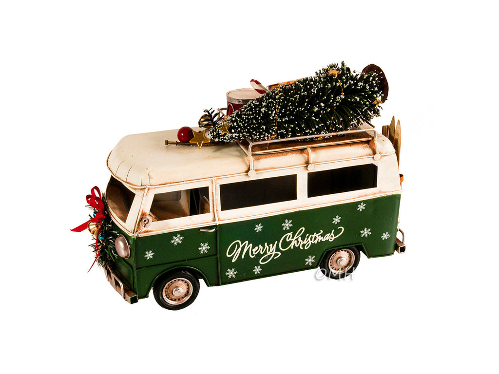 Handmade 1960s Volkswagen Bus Christmas Model