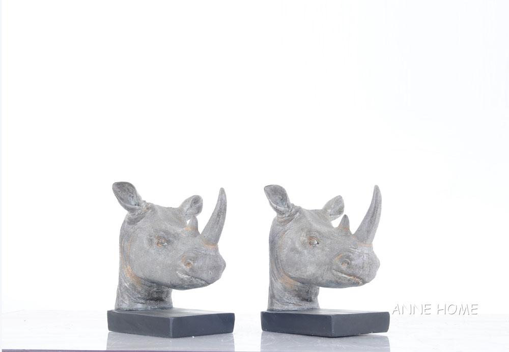 Anne Home - Rhino Head Bookend - Set of 2