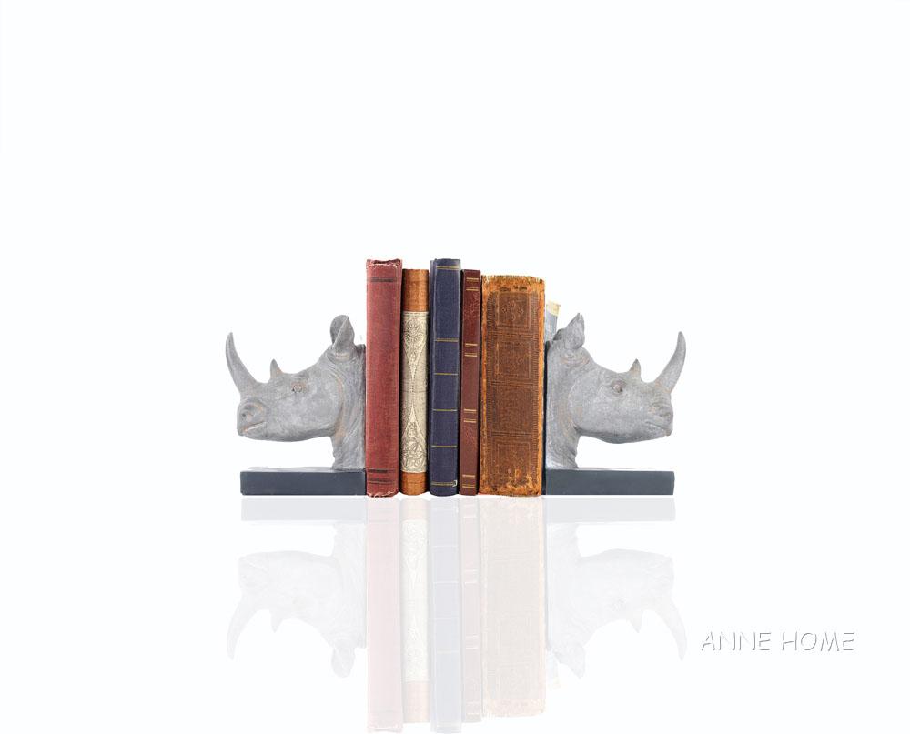 Anne Home - Rhino Head Bookend - Set of 2