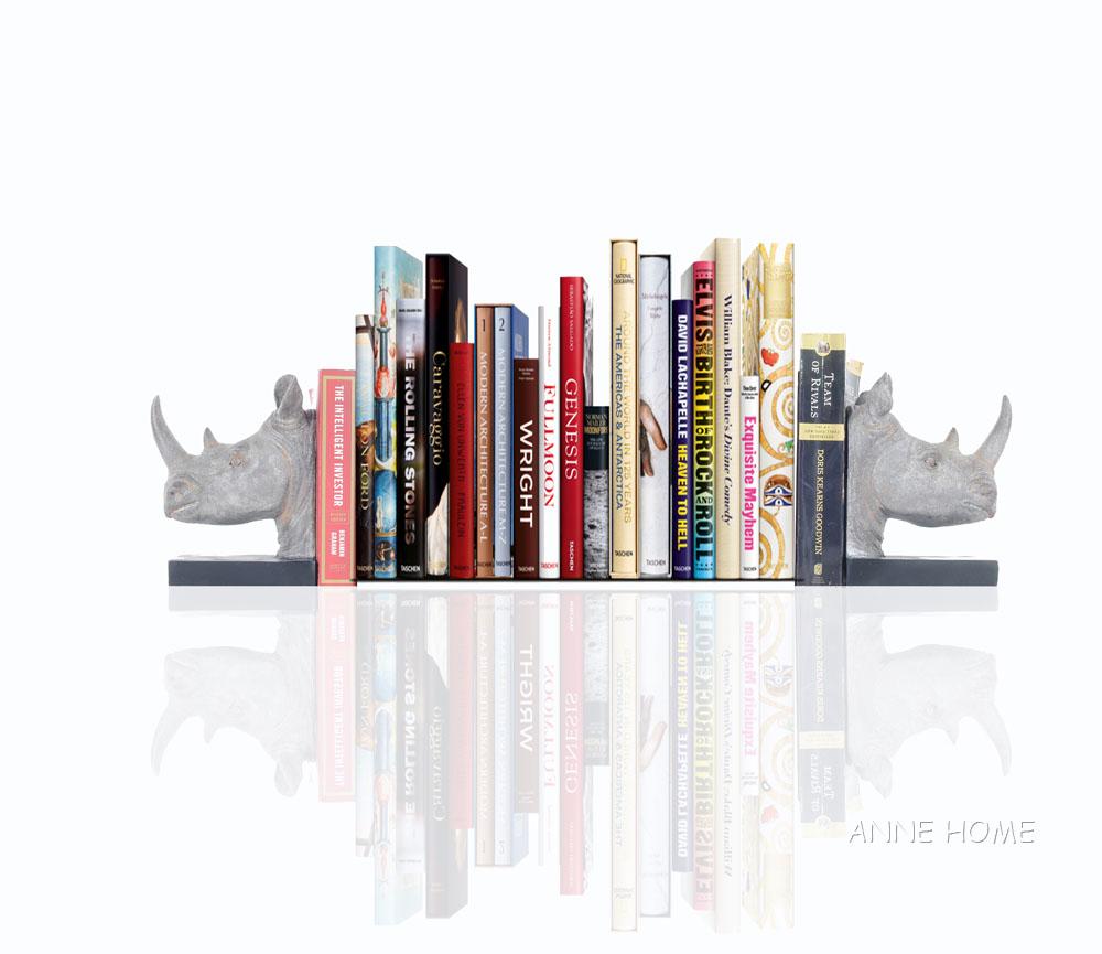 Anne Home - Rhino Head Bookend - Set of 2