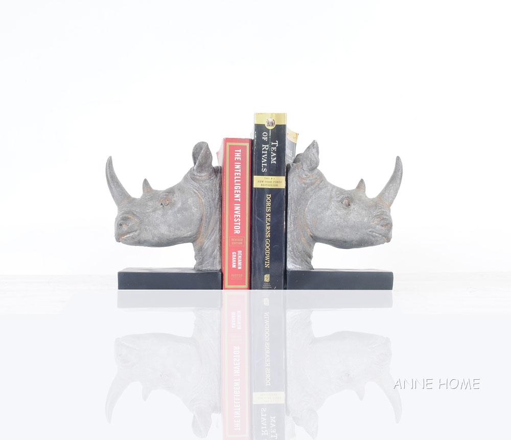Anne Home - Rhino Head Bookend - Set of 2