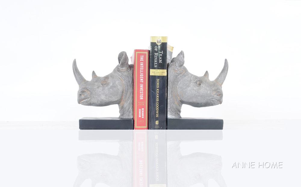 Anne Home - Rhino Head Bookend - Set of 2