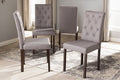 Baxton Studio Gardner Modern and Contemporary Dark Brown Finished Grey Fabric Upholstered Dining Chair (Set of 4)