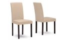 Baxton Studio Andrew Contemporary Espresso Wood Beige Fabric Dining Chair (Set of 4)