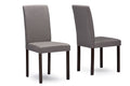Baxton Studio Andrew Contemporary Espresso Wood Grey Fabric Dining Chair (Set of 4)