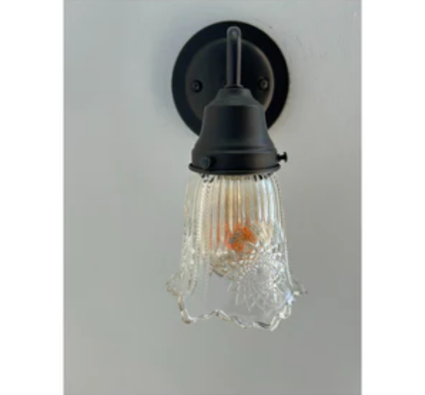 Antique Diamond Floral Flare Wall Sconce Light