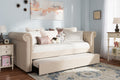 Baxton Studio Mabelle Modern and Contemporary Beige Fabric Trundle Daybed