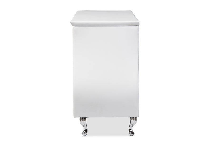 Baxton Studio Enzo Modern and Contemporary White Faux Leather 6-Drawer Dresser