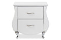 Baxton Studio Erin Modern and Contemporary White Faux Leather Upholstered Nightstand