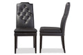 Baxton Studio Dylin Modern and Contemporary Black Faux Leather Button-Tufted Nail heads Trim Dining Chair (Set of 2)